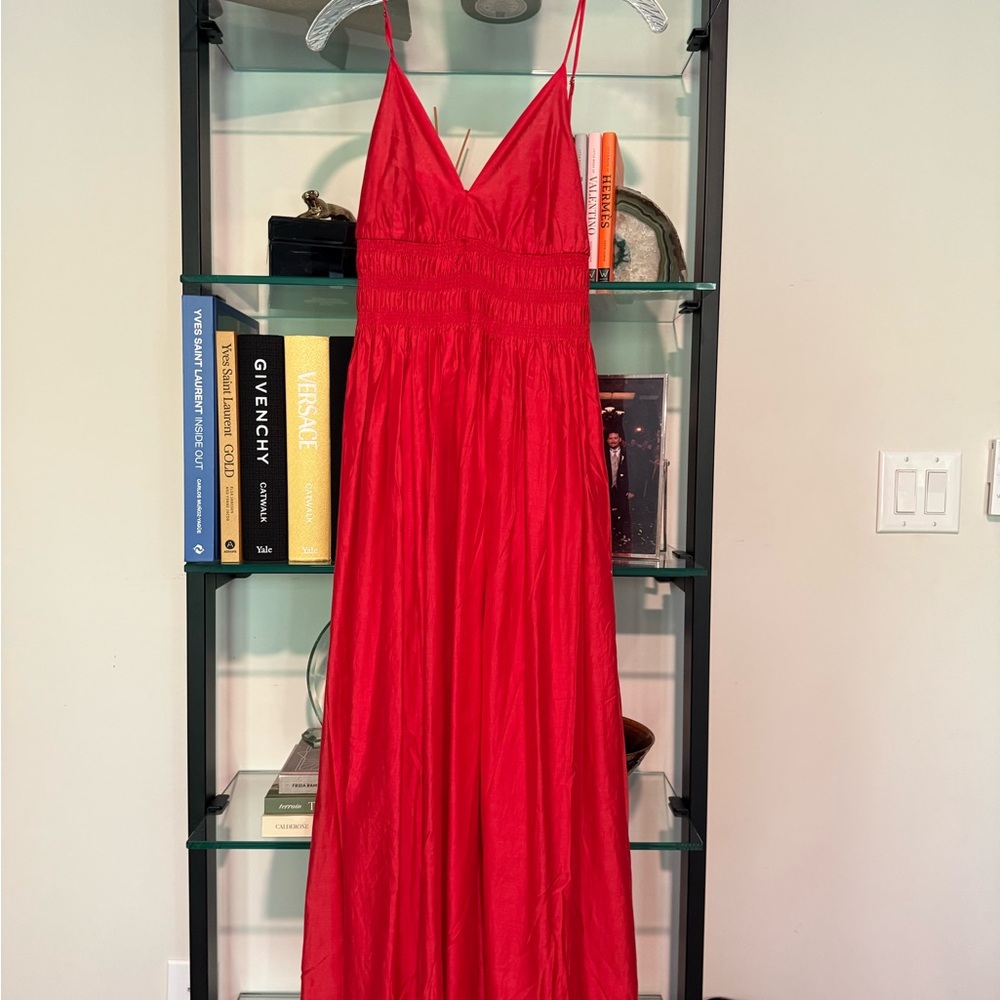 Moon River Vibrant Red Maxi Dress D11